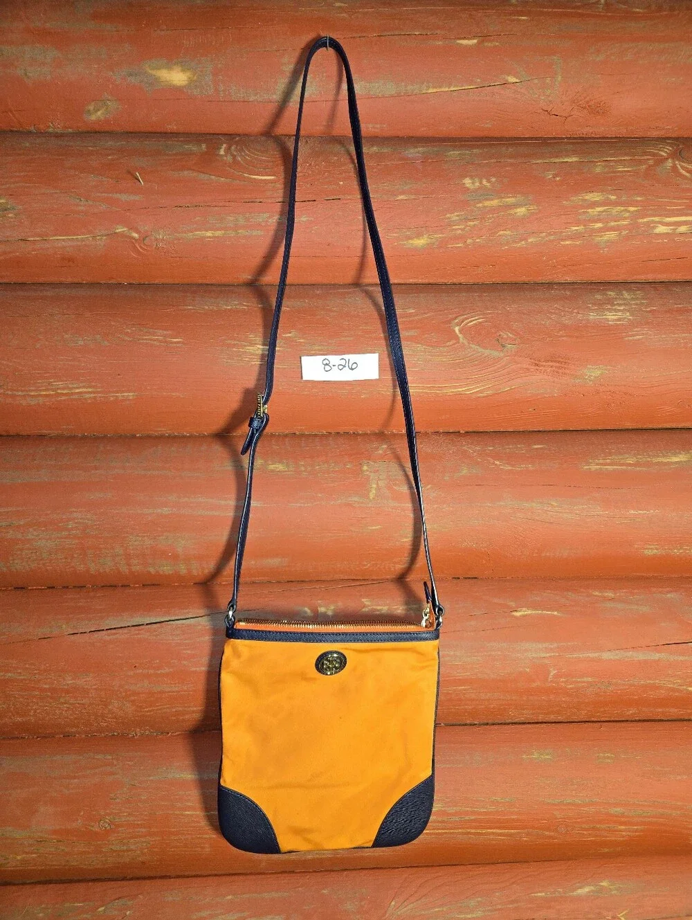 Stained Tory Burch _Navy & Orange Crossbody Bag - Compact Men’s Shoulder Bag